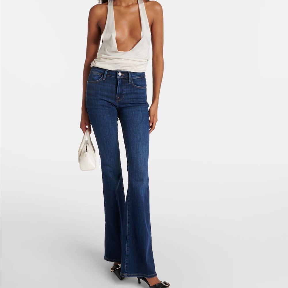 Frame Denim Dark Blue Le High Flare Jeans